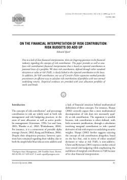 on the financial interpretation of risk contribution