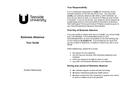 Sickness Absence Guidance