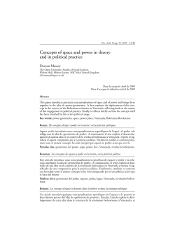 Concepts of space and power in theory and in political practice
