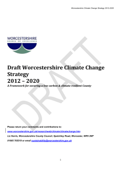 Draft Worcestershire Climate Change Strategy 2012