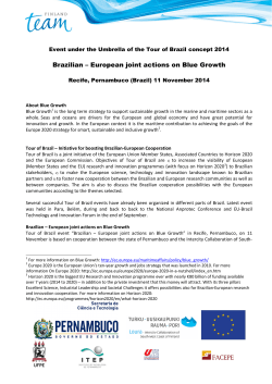 Brazilian – European joint actions on Blue Growth