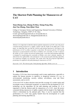 The Shortest Path Planning for Manoeuvres of UAV