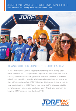 JDRF ONE WALK&trade; TEAM CAPTAIN GUIDE