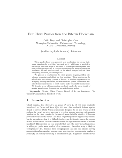 Fair Client Puzzles from the Bitcoin Blockchain