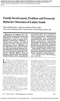 Family involvement, problem and prosocial behavior outcomes of