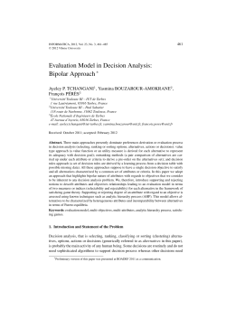 Evaluation Model in Decision Analysis: Bipolar Approach