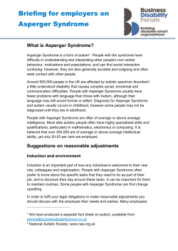 Briefing for employers on Asperger Syndrome