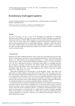 Evolutionary multi-agent systems