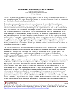 The Difference Between Statistics and Mathematics