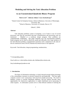 Modeling and Solving the Task Allocation Problem As an