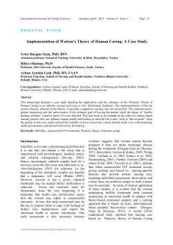 Implementation of Watson`s Theory of Human Caring: A Case Study