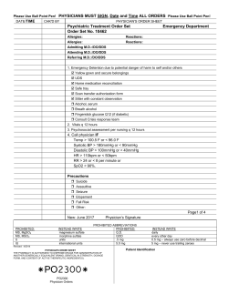 Physician Order Sets