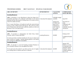 Best Value Report - Tweendykes School