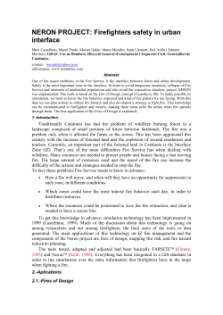 NERON PROJECT: Firefighters safety in urban interface