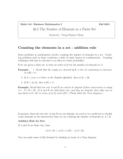 6.2 The Number of Elements in a Finite Set Counting