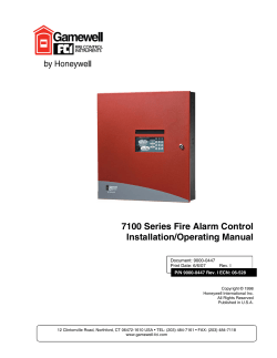Gamewell 7100 Fire Alarm Installation