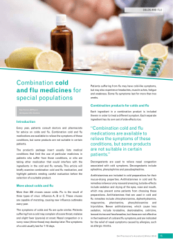Combination cold and flu medicines for special populations