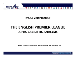 THE ENGLISH PREMIER LEAGUE