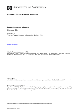 Interacting agents in finance Hommes, CH
