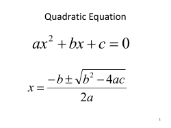 Quadratic Equation