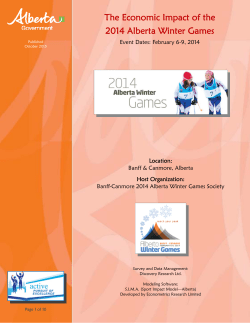 The Economic Impact of the 2014 Alberta Winter Games