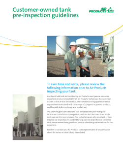 Customer-owned tank pre-inspection guidelines