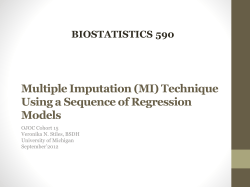 Multiple Imputation Technique Using a Sequence of