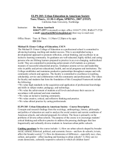 ELPS 203: Urban Education in American Society