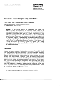 An Extreme Value Theory for Long Head Runs