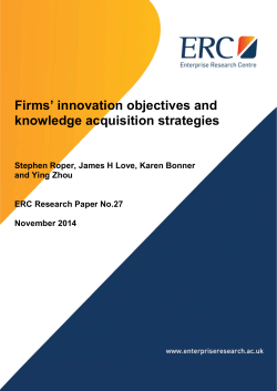 Firms` innovation objectives and knowledge acquisition strategies