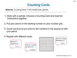 Counting Cards - School District of Marshfield