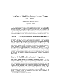 Model Predictive Control: Theory and Design
