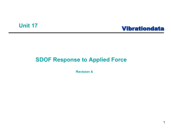 Unit 17 SDOF Response to Applied Force Revision A Vibrationdata