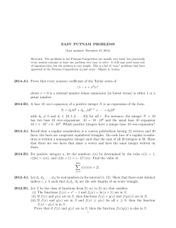 EASY PUTNAM PROBLEMS 2014-A1. Prove that every nonzero