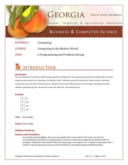 Programming and Problem Solving