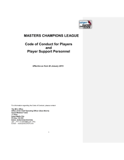 code of conduct for officials and team players
