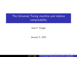 The Universal Turing machine and relative computability