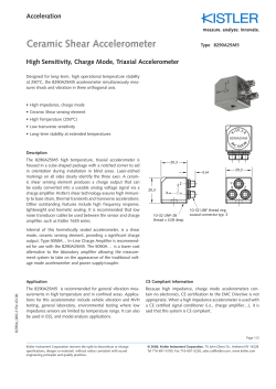 Ceramic Shear Accelerometer &ndash; High Sensitivity, Charge