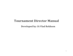 Tournament Director Manual - Alberta Chess Association
