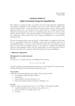 Lecture notes 5: Open economy long
