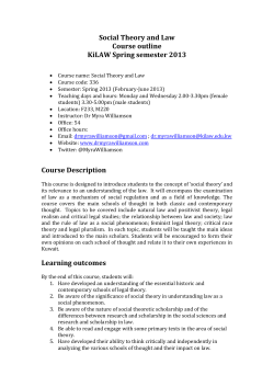 Social Theory and Law Course outline KiLAW