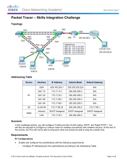 4.5.1.2 Packet Tracer &ndash; Skills Integration Challenge Instructions