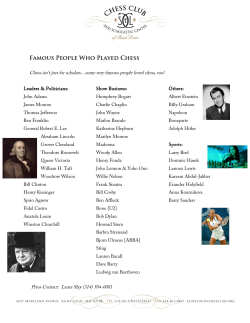 Famous People Who Played Chess - Chess Club and Scholastic
