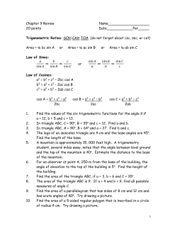Chapter 7 AnalyticTrigonometry