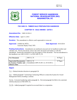 71 - ACTIVITIES AT GATE 6: Award a Timber Sale Contract