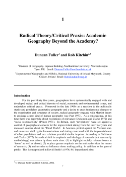 1 Radical Theory/Critical Praxis: Academic Geography Beyond the