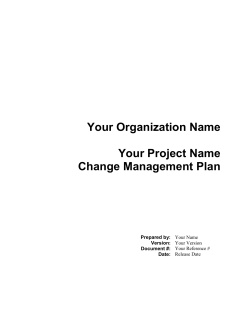 Change Management Plan