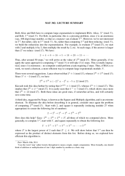 MAT 302: LECTURE SUMMARY Both Alice and Bob have to