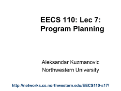 Program planning - Northwestern Networks Group