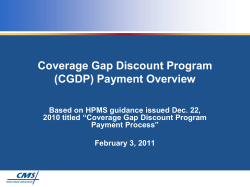 Coverage Gap Discount Program (CGDP) Payment